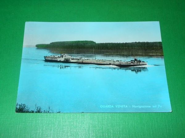 Cartolina Guarda Veneta - Navigazione sul Po 1966