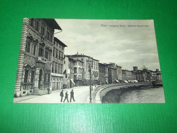 Cartolina Pisa - Lungarno Regio - Palazzo Uppezinghi 1919