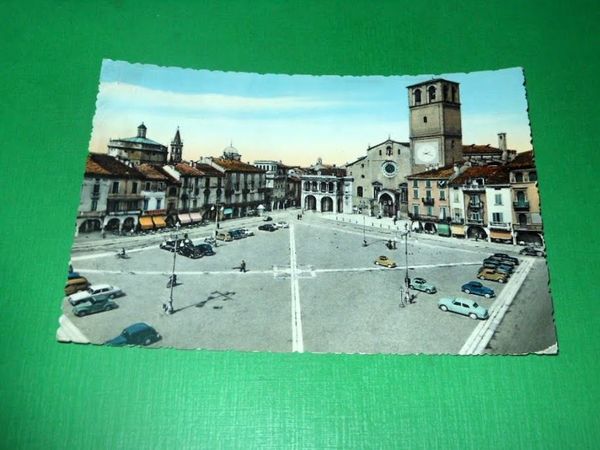 Cartolina Lodi - Duomo e Piazza della Vittoria 1957