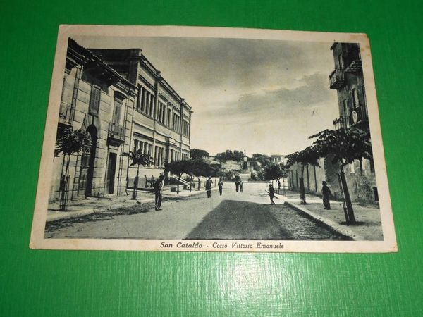 Cartolina San Cataldo - Corso Vittorio Emanuele 1942