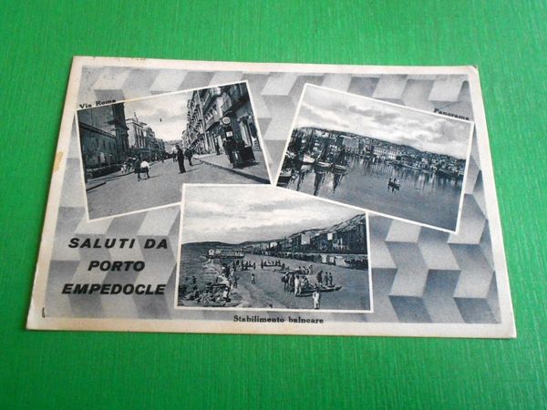 Cartolina Saluti da Porto Empedocle - Vedute diverse 1940