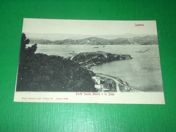 Cartolina La Spezia - Forte Santa Maria e la Diga …