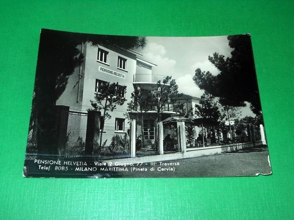 Cartolina Milano Marittima - Pensione Helvetia ( Viale 2 Giugno …