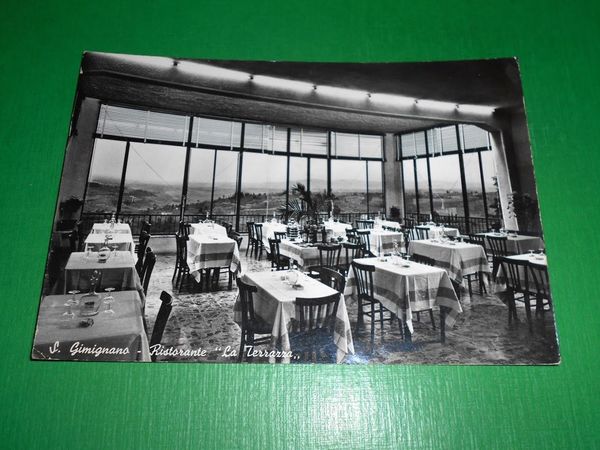 Cartolina S. Gimignano - Ristorante La Terrazza 1960 ca