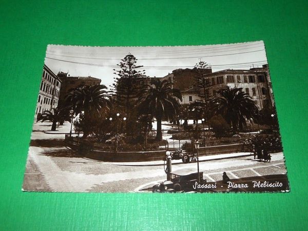 Cartolina Sassari - Piazza Plebiscito 1949