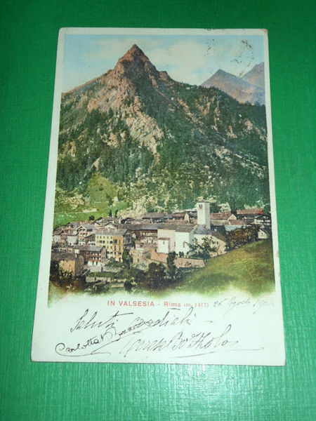 Cartolina In Valsesia - Rima - Scorcio panoramico 1904