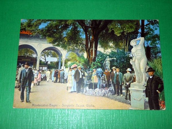 Cartolina Bagni di Montecatini - Sorgente Acqua Giulia 1913