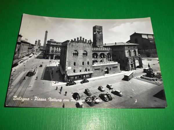 Cartolina Bologna - Piazza Nettuno con Palazzo Re Enzo 1960 …