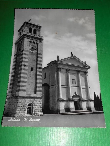Cartolina Aviano - Il Duomo 1955