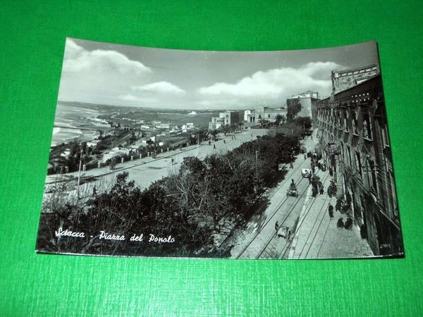 Cartolina Sciacca - Piazza del Popolo 1951