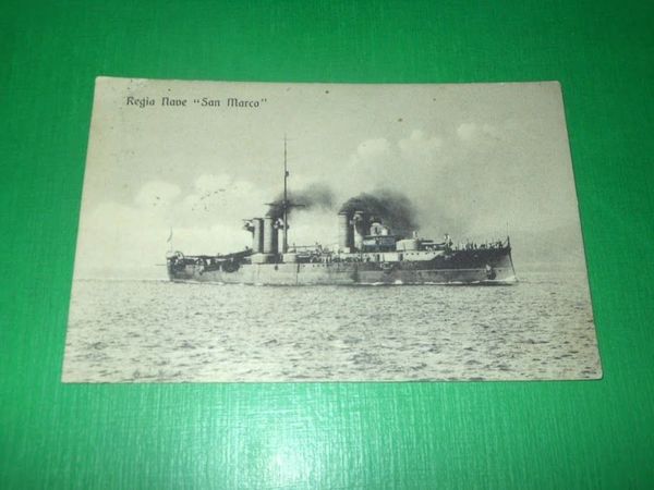 Cartolina Marina Militare - R. Nave San Marco 1921