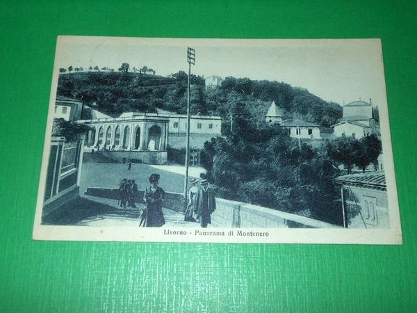 Cartolina Livorno - Panorama di Montenero 1925