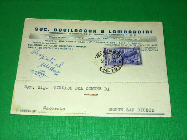 Cartolina Pubblicità Soc. Bevilacqua & Lombardini - Minerbio ( Bologna …