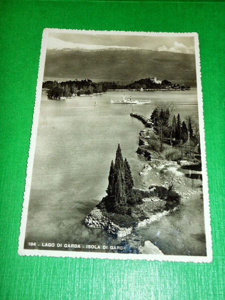 Cartolina Lago di Garda - Isola di Garda 1947