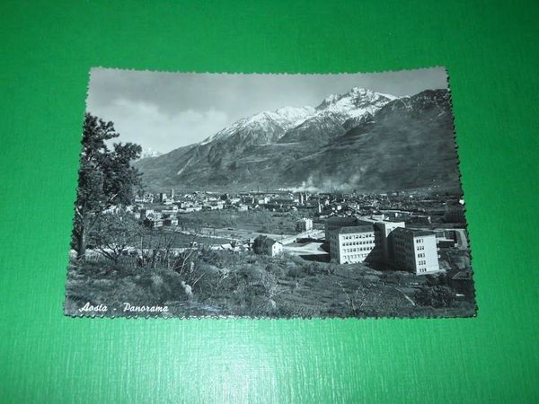 Cartolina Aosta - Panorama 1950 ca.