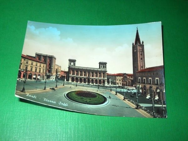 Cartolina Forlì - Piazza Saffi 1960