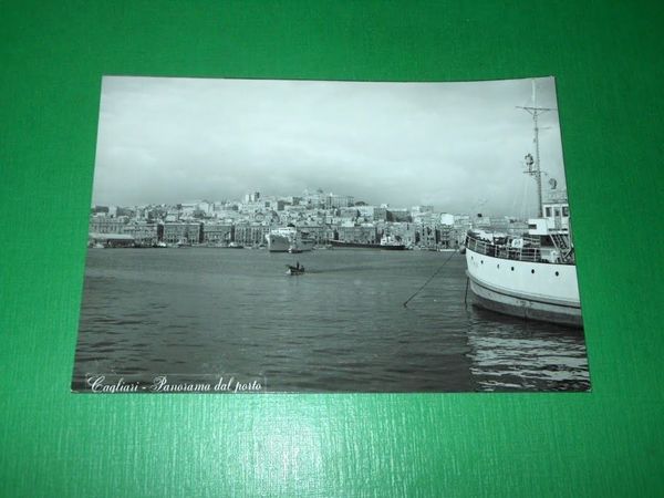 Cartolina Cagliari - Panorama dal porto 1960 ca.