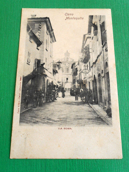 Cartolina Cairo Montenotte - Via Roma 1900 ca
