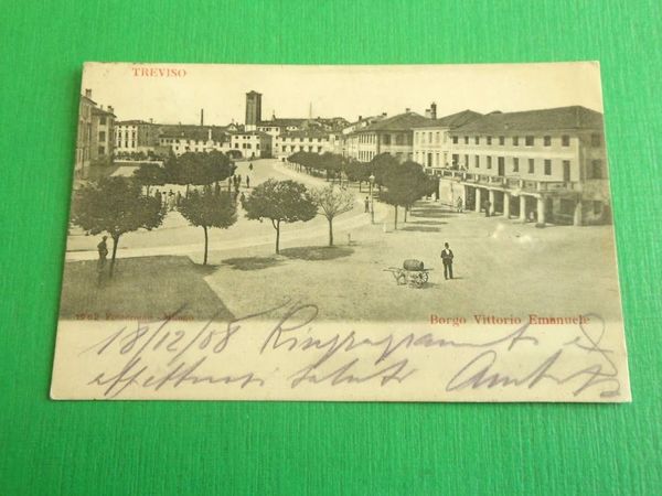 Cartolina Treviso - Borgo Vittorio Emanuele 1908