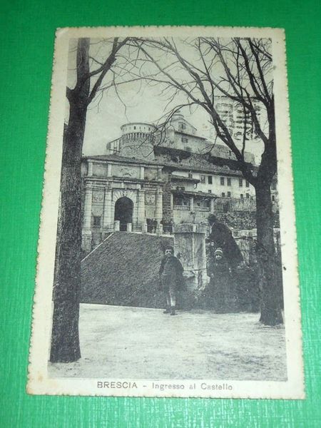 Cartolina Brescia - Ingresso al Castello 1926