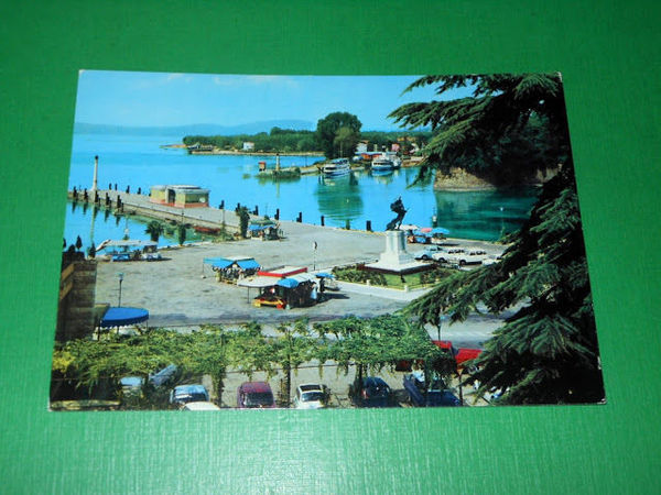 Cartolina Peschiera - Piazza con arrivo dei battelli 1960 ca