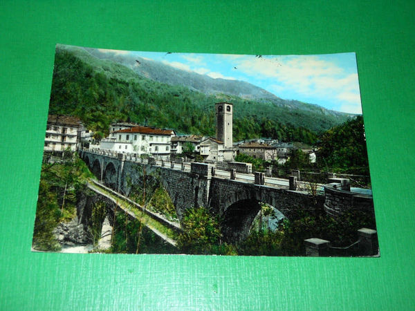 Cartolina Campiglia ( Biella ) Nuovo ponte sul Torrente Cervo …