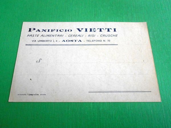 Cartolina Aosta - Panificio Vietti 1910 ca