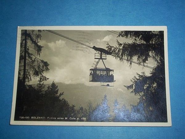 Cartolina Bolzano - Funivia aerea M. Colle 1941