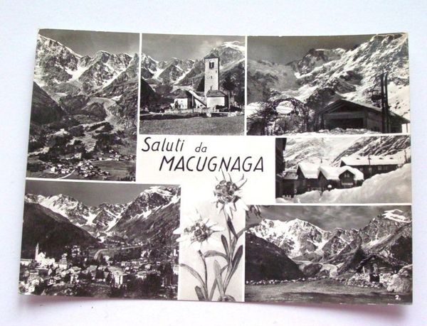 Cartolina Macugnaga - vedute diverse 1953