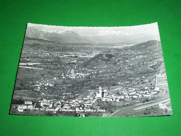 Cartolina Seren del Grappa - Panorama verso Feltre e Piave …