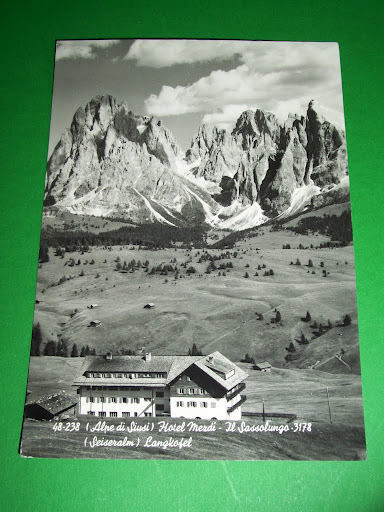 Cartolina Alpe di Siusi - Hotel Mezdì - Il Sassolungo …