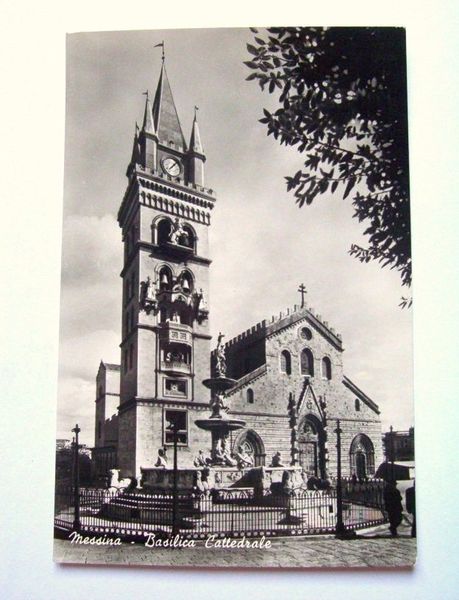 Cartolina Messina - Basilica Cattedrale 1955 ca