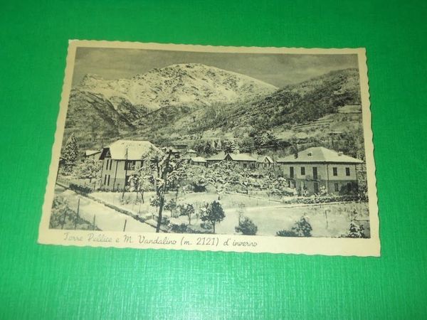 Cartolina Torre Pellice e M. Vandalino d' inverno - Scorcio …