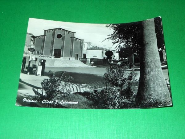 Cartolina Oristano - Chiesa S. Sebastiano 1966