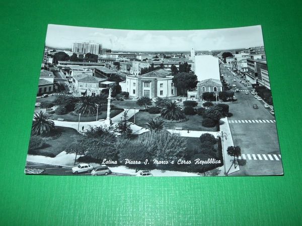 Cartolina Latina - Piazza S. Marco e Corso Repubblica 1965