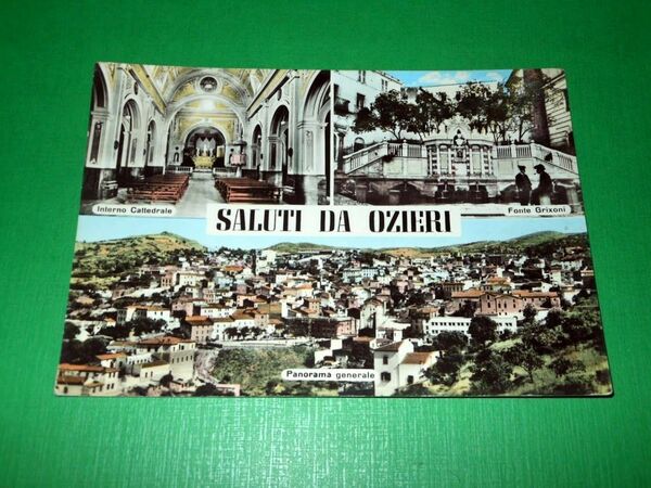 Cartolina Saluti da Ozieri - Vedute diverse 1960 ca.