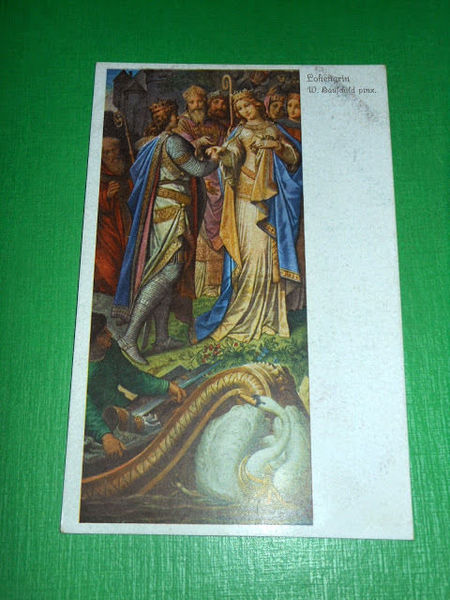 Cartolina Lohengrin - dipinto di W. Bauschild 1910 ca
