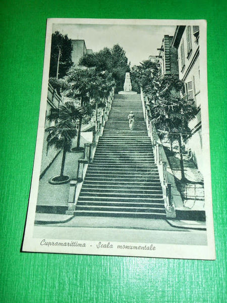 Cartolina Cupra Marittima - Scala Monumentale 1951