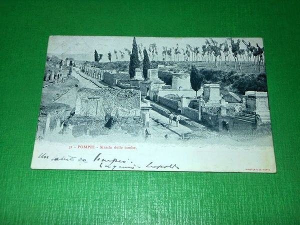 Cartolina Pompei - Strada delle Tombe 1903