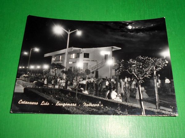 Cartolina Catanzaro Lido - Lungomare ( notturno ) 1960 ca.