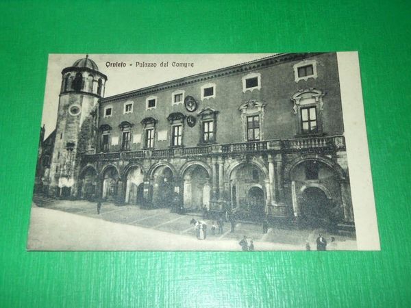 Cartolina Orvieto - Palazzo del Comune 1920 ca