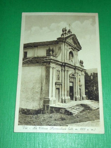 Cartolina Viù - La Chiesa Parrocchiale 1940