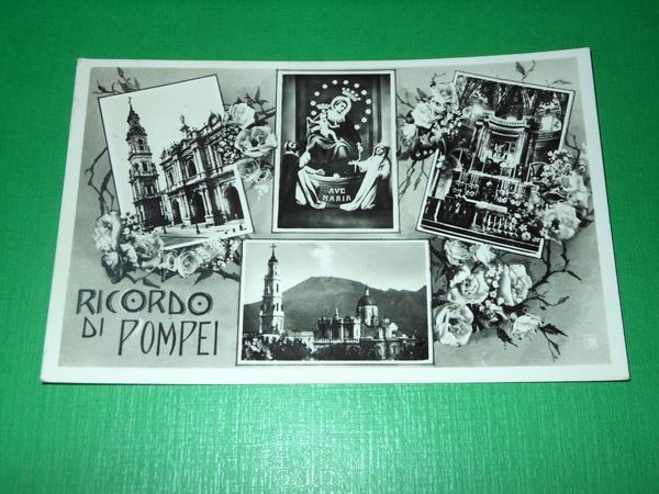 Cartolina Ricordo di Pompei - Vedute diverse 1951.