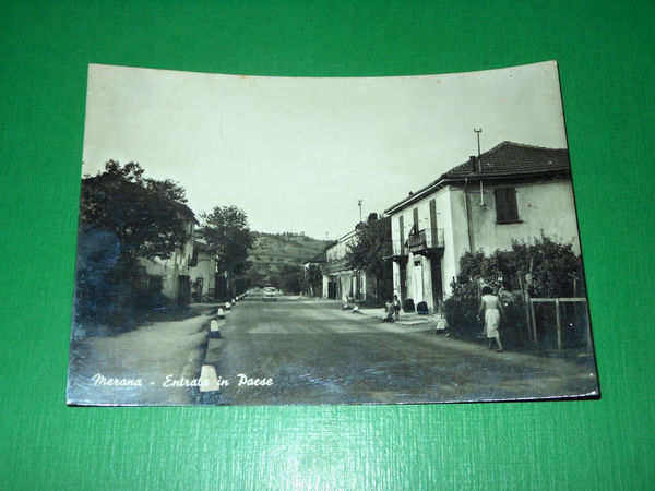Cartolina Merana - Entrata in Paese 1959