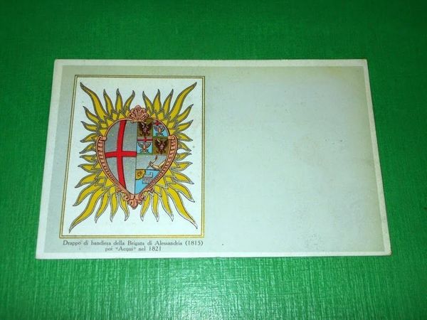 Cartolina Militaria - Drappo di bandiera della Brigata di Alessandria …