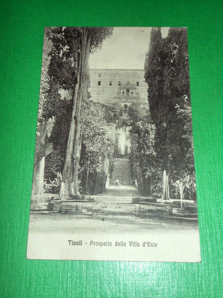 Cartolina Tivoli - Prospetto della Villa d' Este 1916