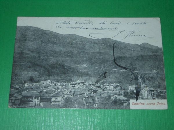 Cartolina Santino sopra Intra - Panorama 1906