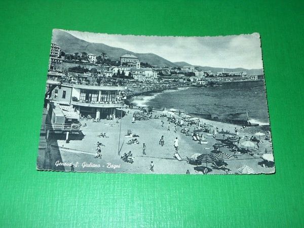 Cartolina Genova - S. Giuliano - Bagni 1954