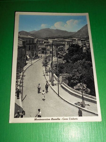 Cartolina Montecorvino Rovella - Corso Umberto 1955