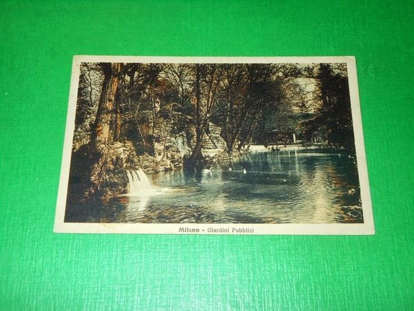 Cartolina Milano - Giardini Pubblici 1924.